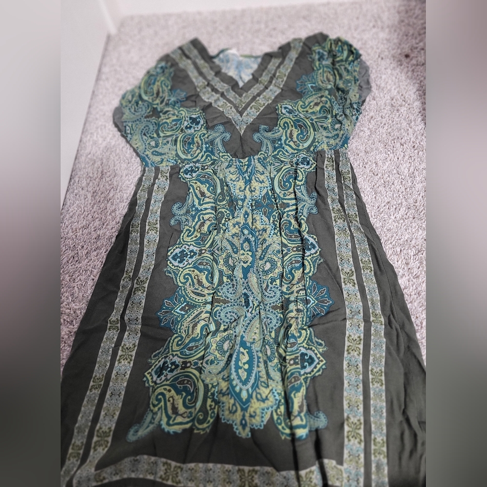 Sonoma green patterned  dress